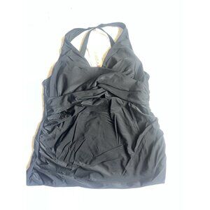 Firpearl One piece woman's bathing Black TANKINI TOP ONLY! size 18 NEW